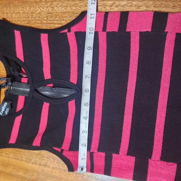 BEBE Black and Pink Striped Sleeveless Dress Sz.Small - Picture 9 of 12